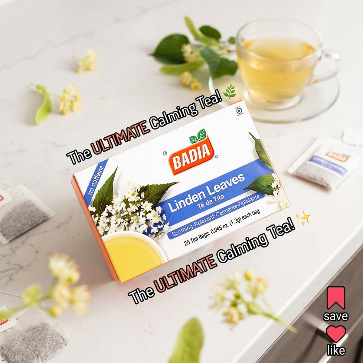Badia Linden Leaves Tea, 25 Tea Bags (Pack of 2) Badia