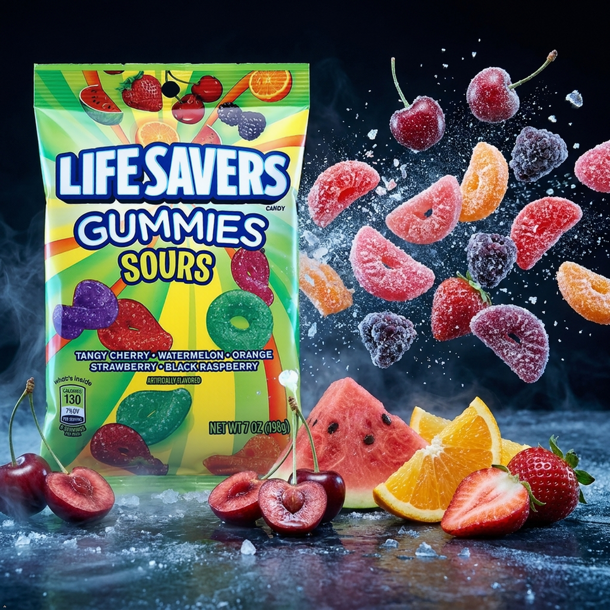 Lifesavers Sour Gummies Assorted Flavors, 7 oz Lifesavers