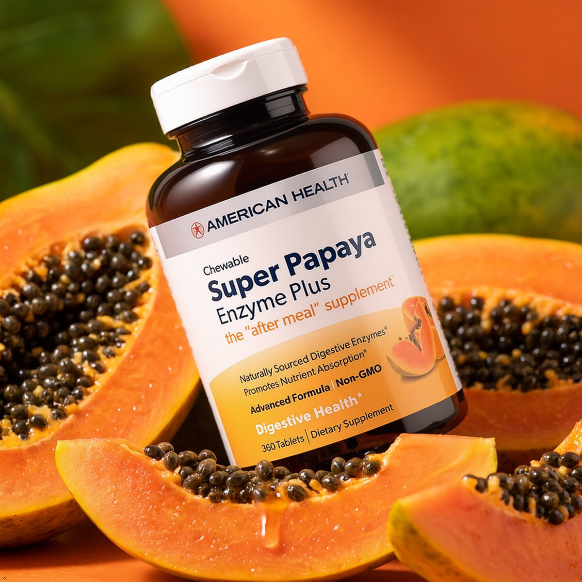 American Health Multi-Enzyme Plus, Super Papaya, 360 Count American Health