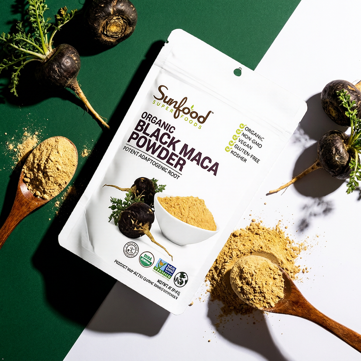 Sunfoods Superfoods Organic Black Maca Powder - Black Maca Root Powder, Black Sunfood