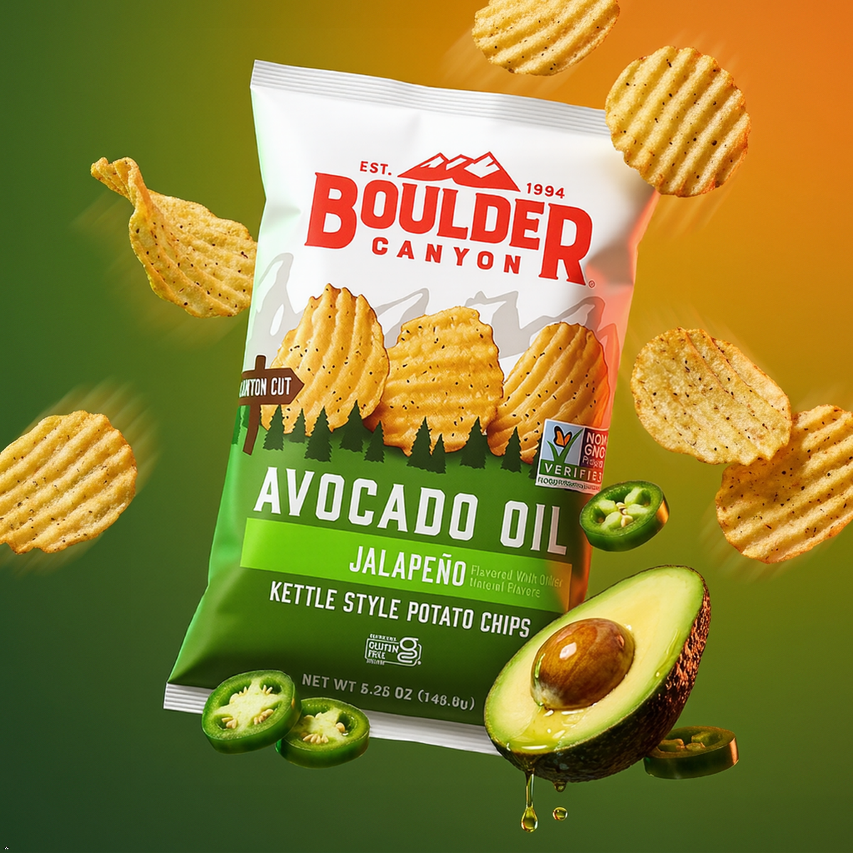 Boulder Canyon, Chips Avocado Oil Jalapeno, 5.25 oz Boulder Canyon