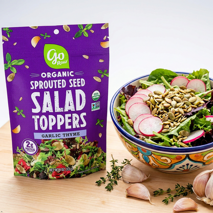 Go Raw - Organic Sprouted Seed Salad Toppers Garlic Thyme - 4 oz Go Raw