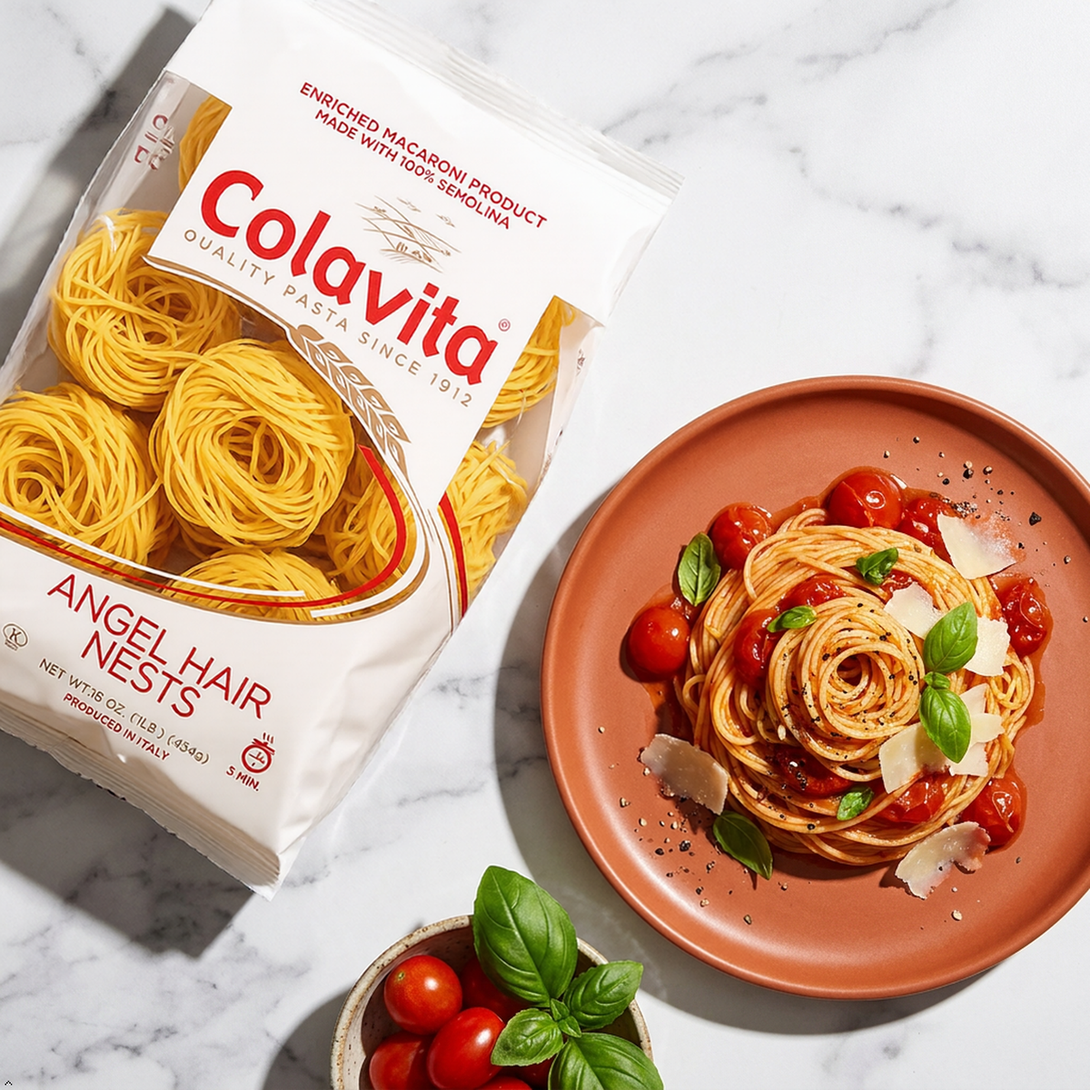 Colavita Pasta Nest Angel Hair 16 oz (Pack of 2) Colavita