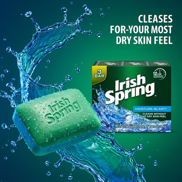 Irish Spring Deodorant Soap, Moisture Blast, 3.7 oz (Pack of 3) Irish Spring