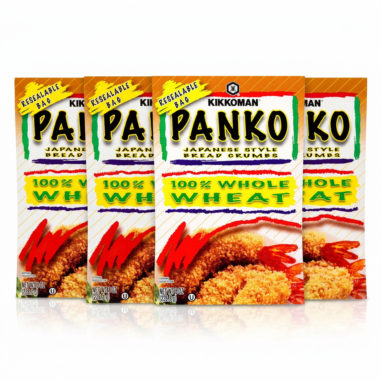 Kikkoman Panko Japanese Style Bread Crumbs Whole Wheat, 8 oz (Pack of 4) Kikkoman