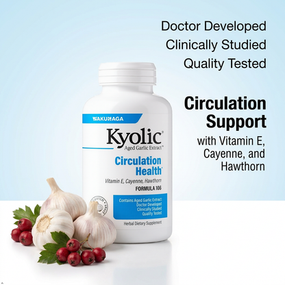Kyolic Aged Garlic Extract Circulation Health\* Formula 106, 200 Capsules Kyolic
