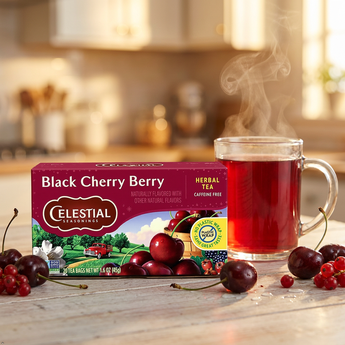 CELESTIAL SEASONINGS HERB TEA,BLK CHERRY BERRY, 20 BAG (Pack of 3) Celestial Seasonings