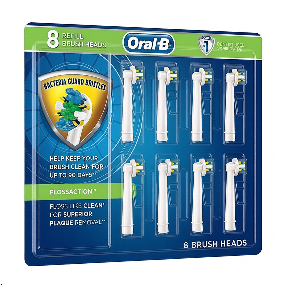 Oral-B - Floss Action Replacement Brush Heads,8 Pieces Oral-B