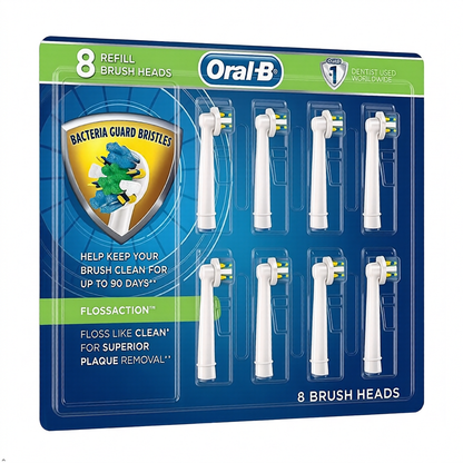 Oral-B - Floss Action Replacement Brush Heads,8 Pieces Oral-B