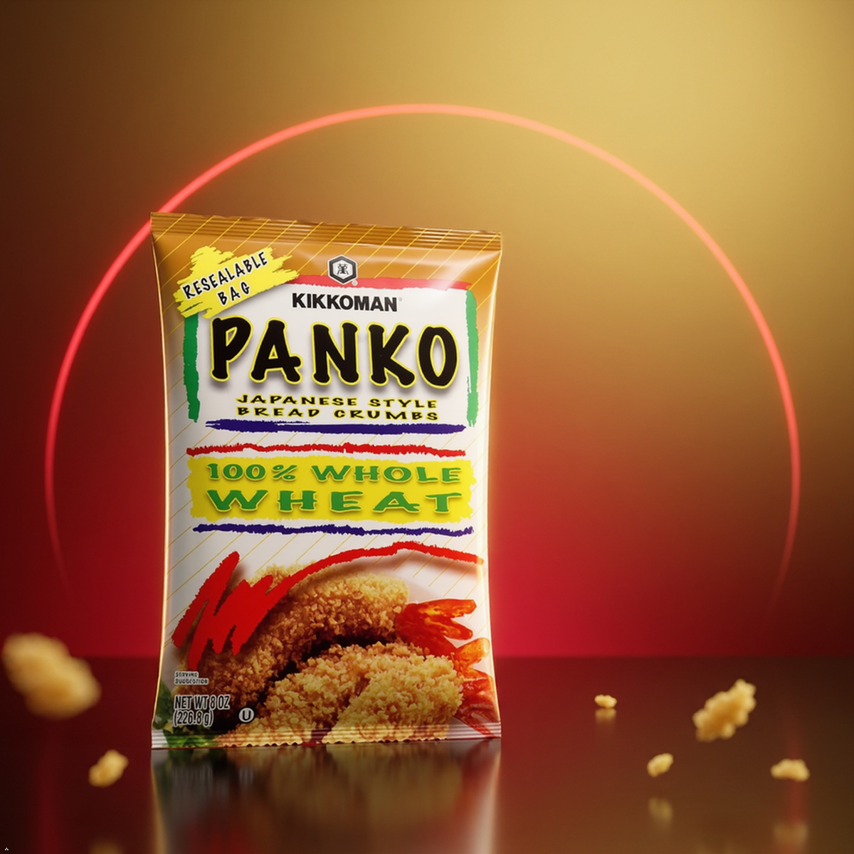Kikkoman Panko Japanese Style Bread Crumbs Whole Wheat, 8 oz (Pack of 4) Kikkoman