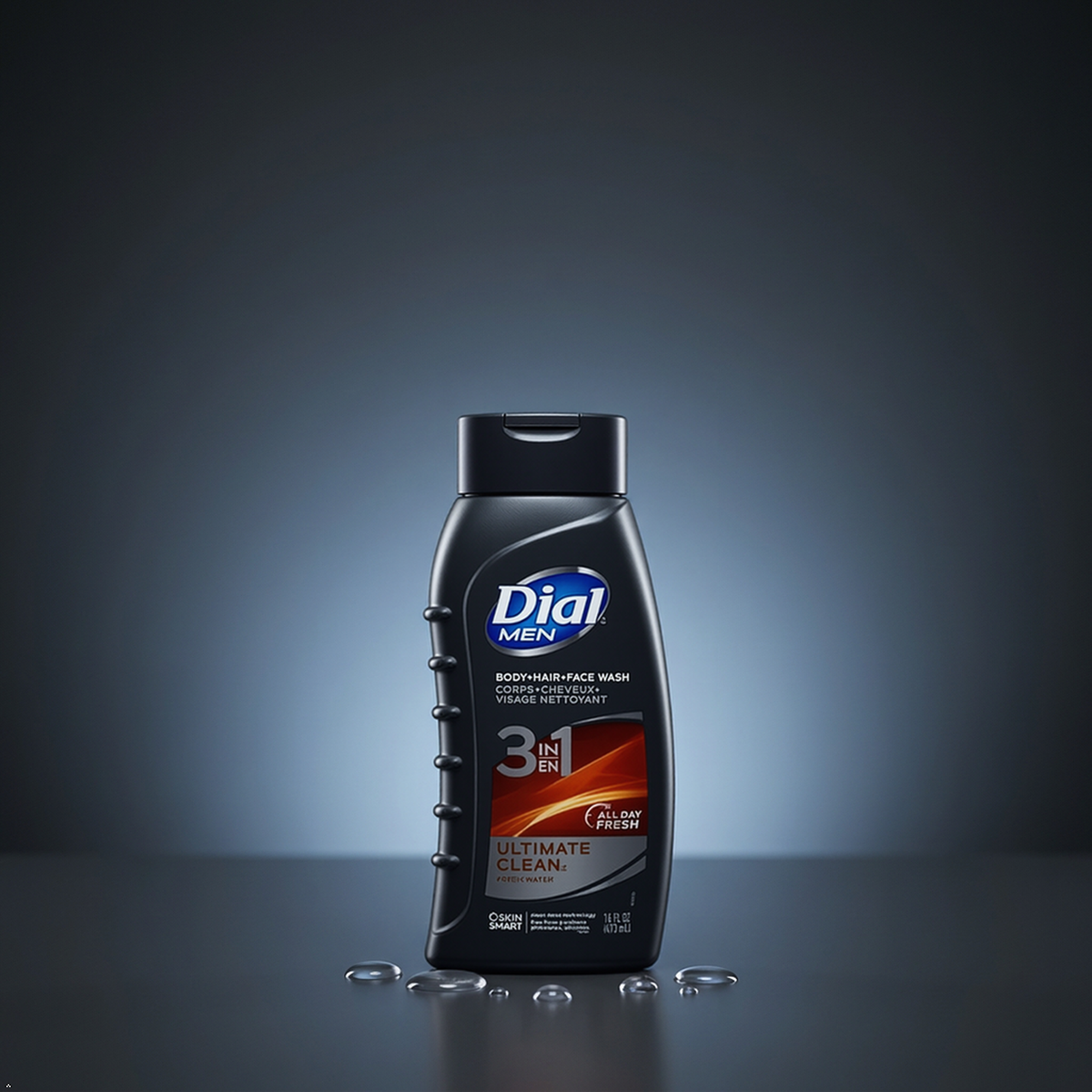 Dial Men Ultimate Clean Hair Body Wash, 16 oz (Pack of 3) Dial
