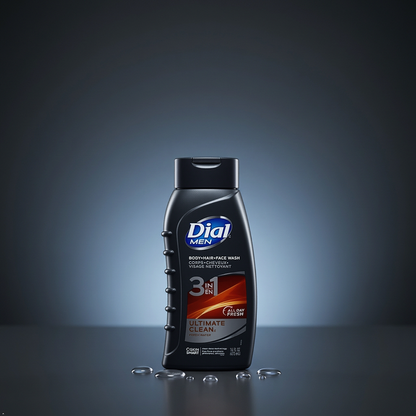 Dial Men Ultimate Clean Hair Body Wash, 16 oz (Pack of 3) Dial