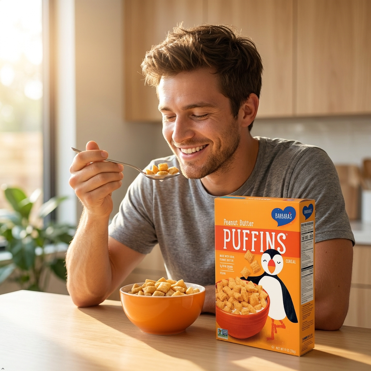 Barbaras Bakery Peanut Butter Puffins Cereal (Pack of 2) Barbara's Bakery