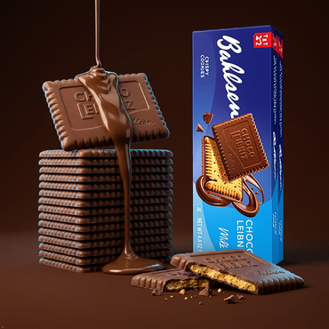 Bahlsen Choco Leibniz Milk Cookies Leibniz Butter Biscuits topped (Pack of 3) Bahlsen