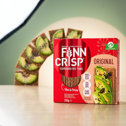 Finn Crisp Sourdough Rye Thins, Original Crispbread, 7 oz Boxes (Pack of 9) Finn Crisp