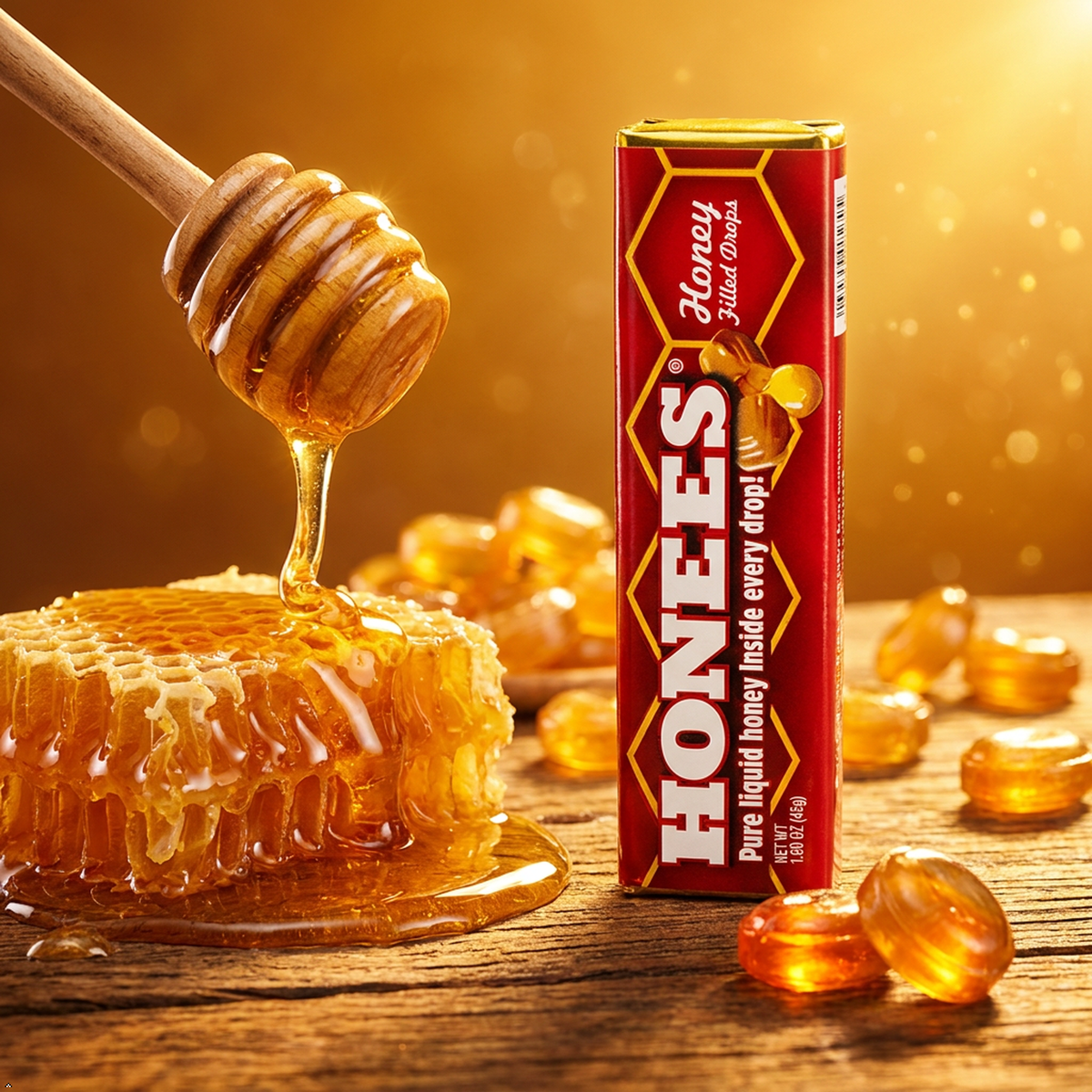 Honees Honey Filled Drops - (Pack of 24) - 1.6 oz Honees