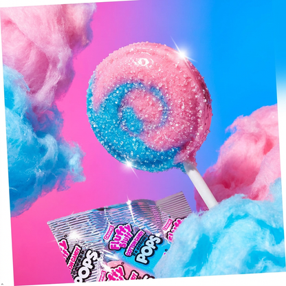 Charms Fluffy Stuff Cotton Candy Lollipops- (Pack of 48) Charms