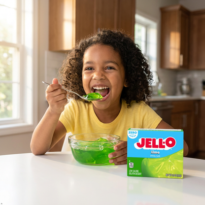 Jell-O Lime Artificially Flavored Zero Sugar Low Calorie Gelatin (Pack of 4) Jell-O
