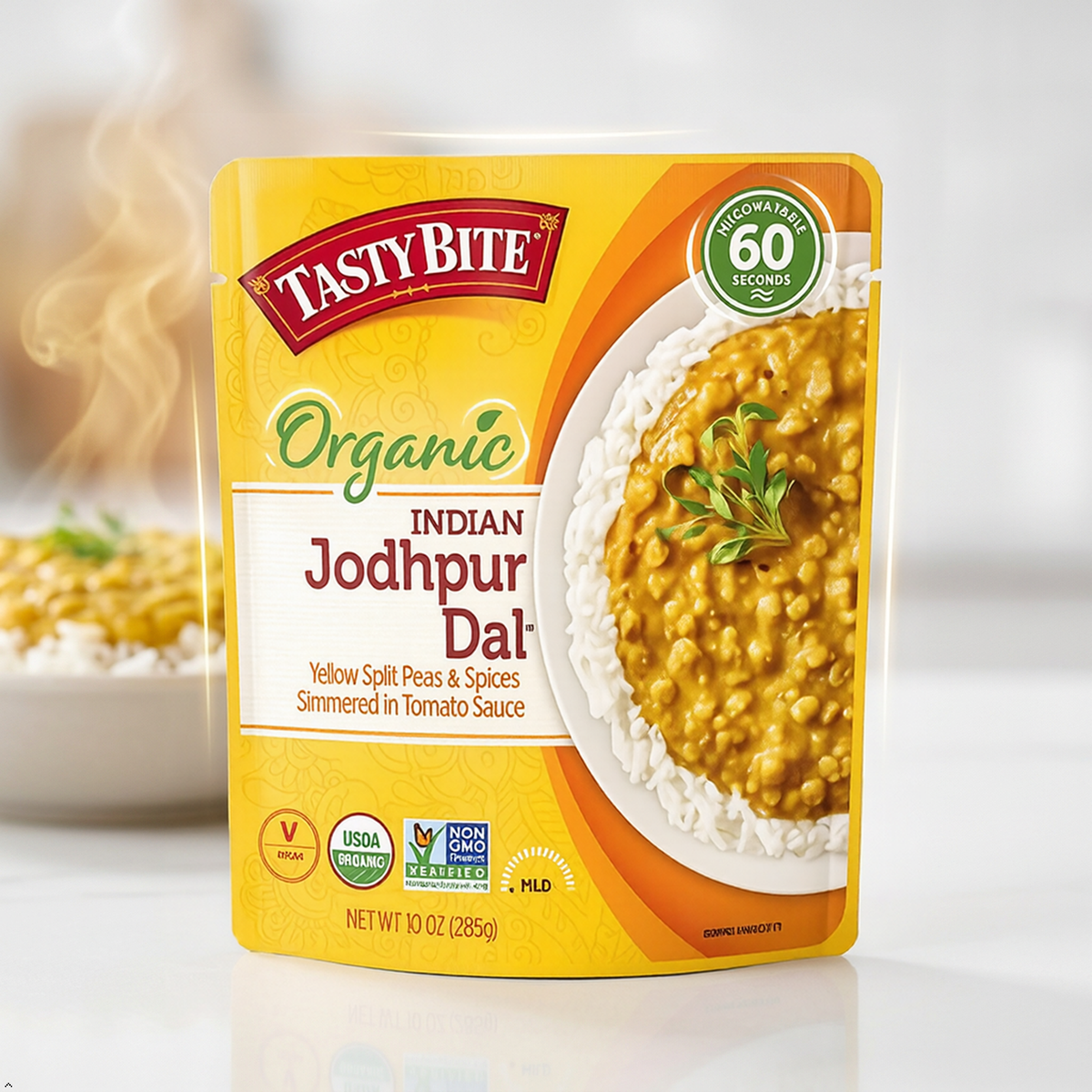 Tasty Bite Organic Jodhpur Lentils, 10 oz, Ready to Eat, Microwavable Entree Tasty Bite