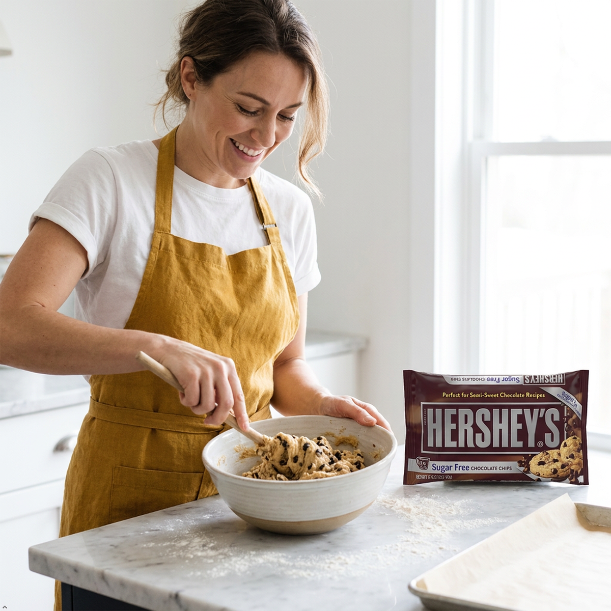 Hershey's Sugar Free Semi-Sweet Chocolate Baking Chips, 8 oz (Pack of 6) Hershey's