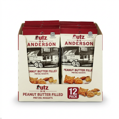 HK Anderson Peanut Butter Filled Pretzel Nuggets, 2.5 oz Bag (12-Pack) HK Anderson