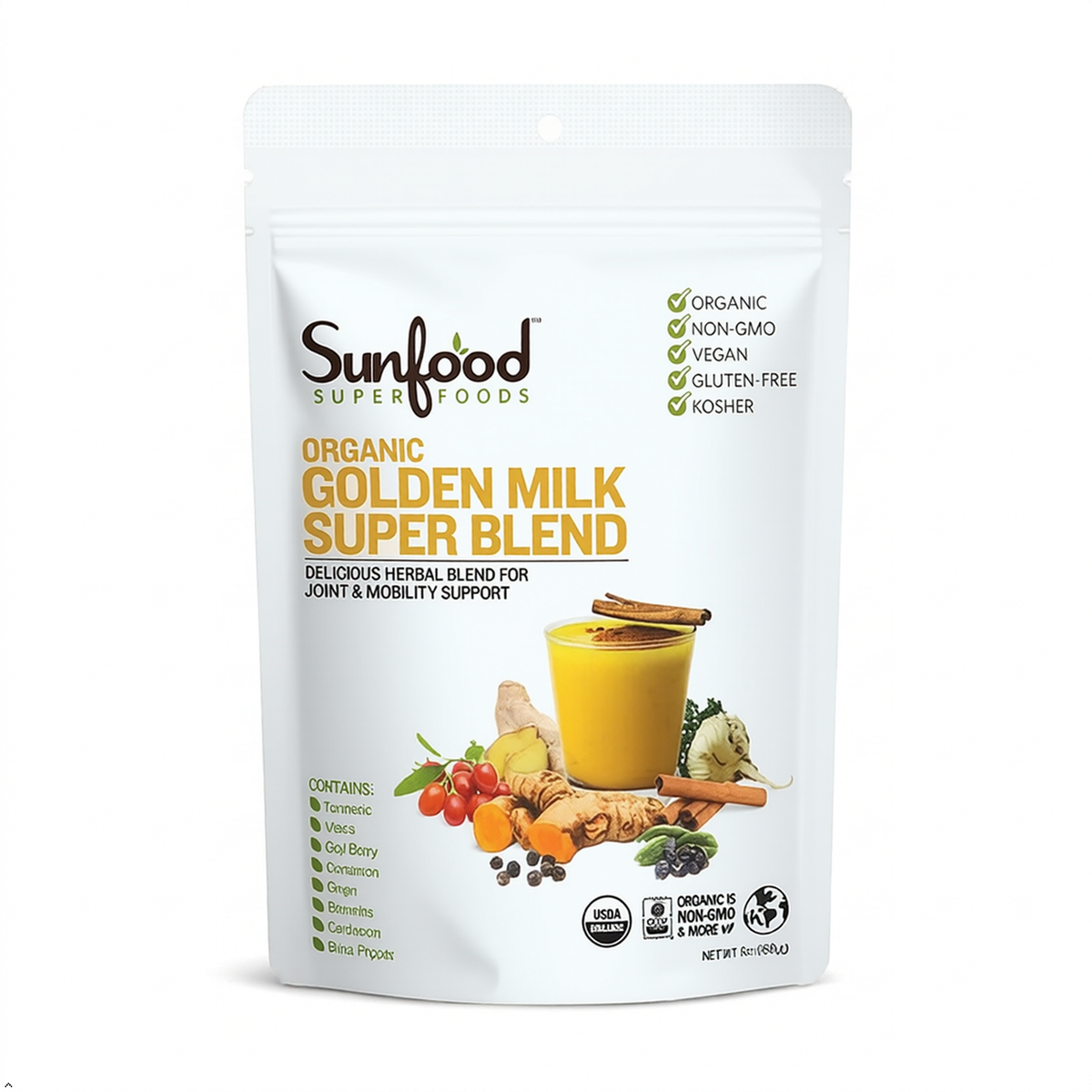 Sunfood Organic Golden Milk Super Blend, 6 oz Sunfood Superfoods