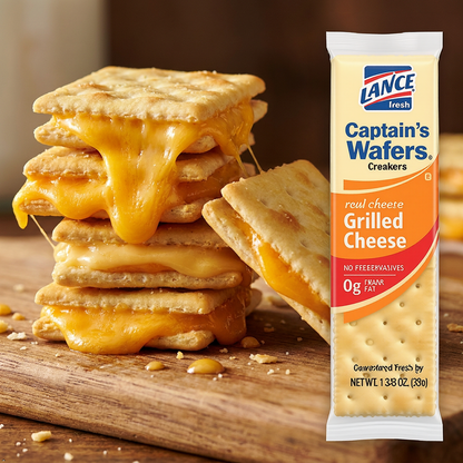 Lance Captain's Wafers Grilled Cheese Crackers, 8 Individual Packs Lance