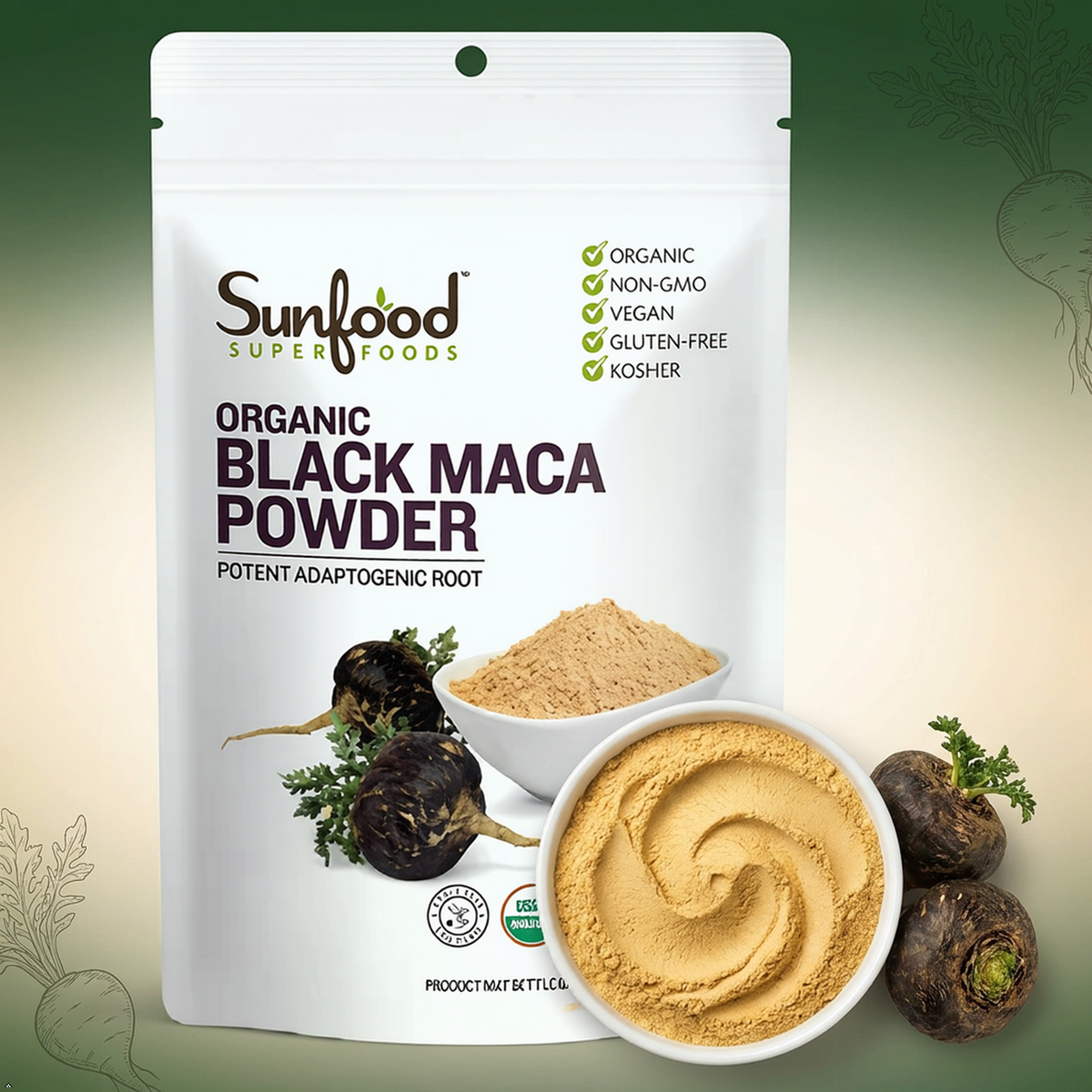 Sunfoods Superfoods Organic Black Maca Powder - Black Maca Root Powder, Black Sunfood