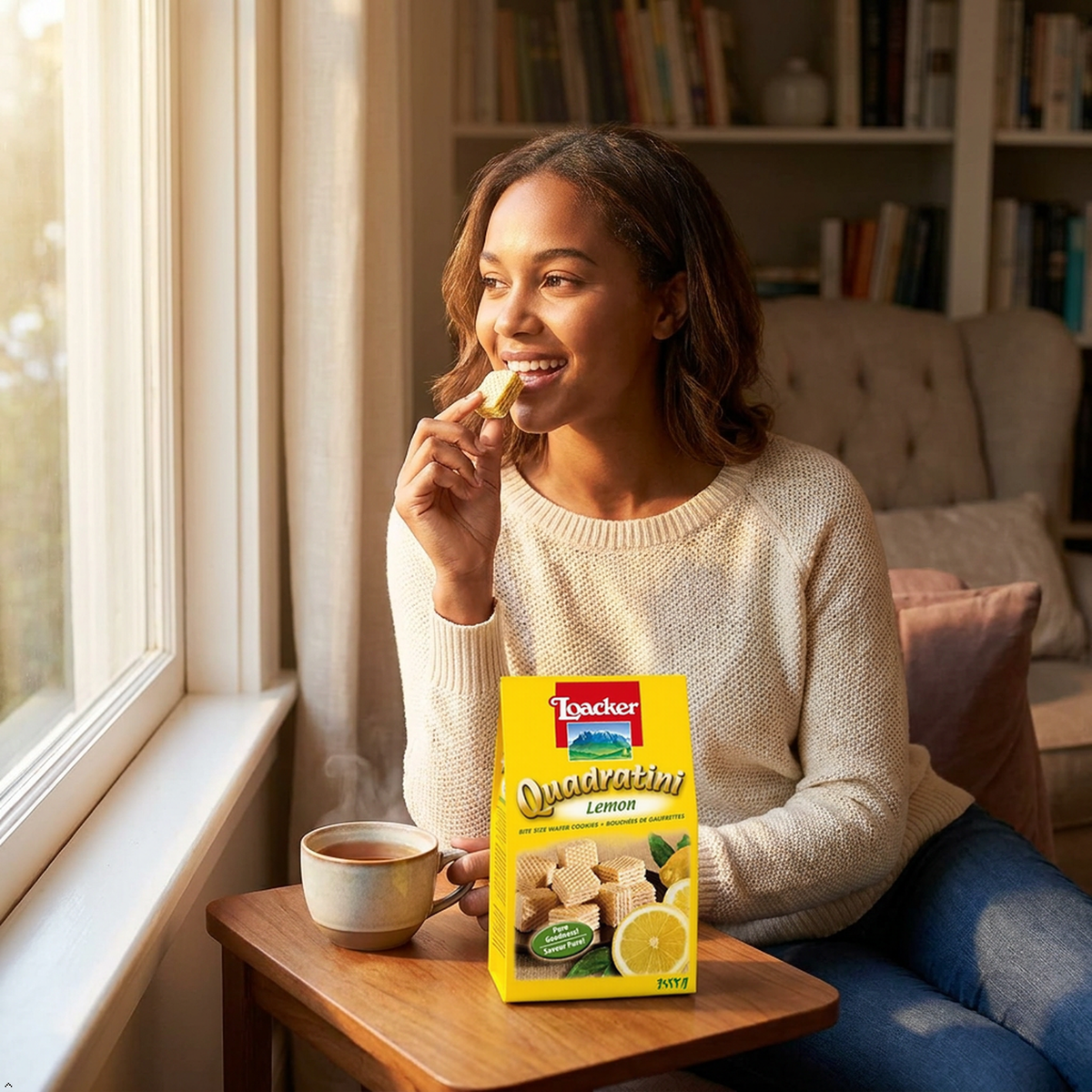 A. Loacker USA Quadratini Lemon Wafer Cookies, 4.41 oz Loacker