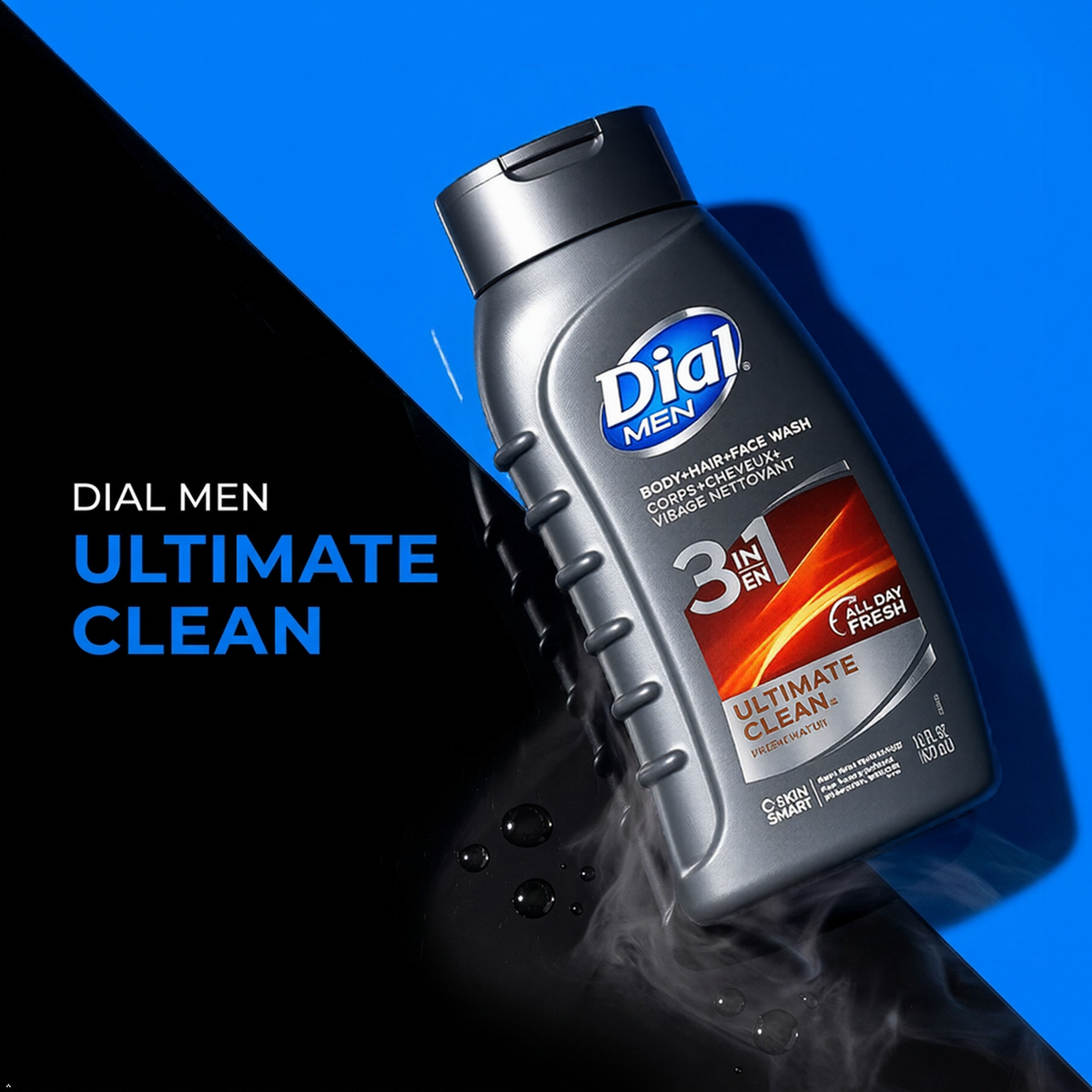 Dial Men Ultimate Clean Hair Body Wash, 16 oz (Pack of 3) Dial