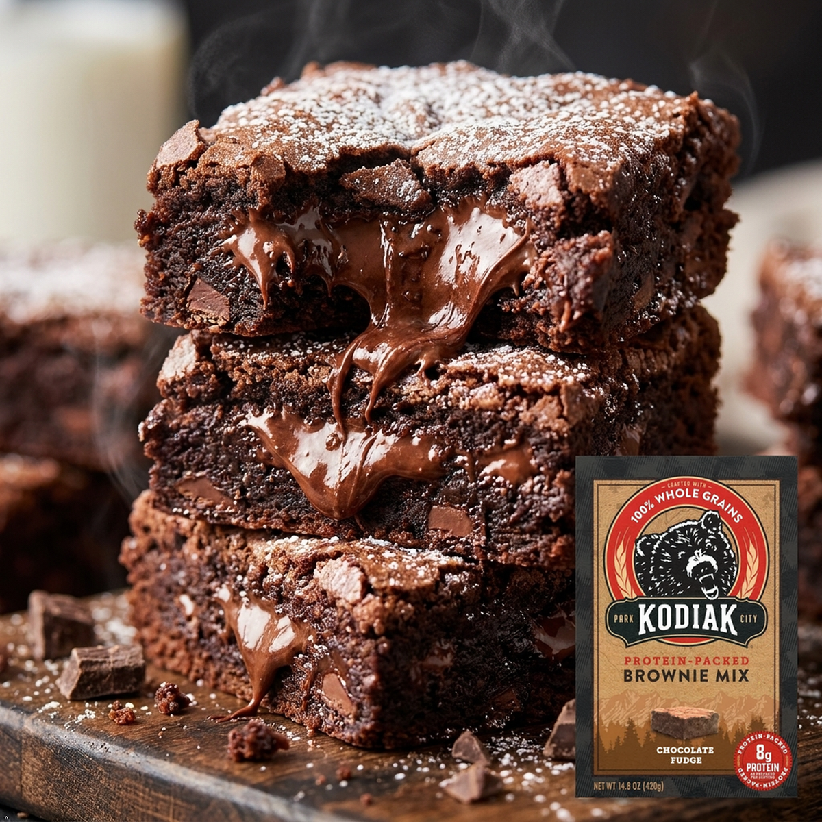Kodiak Chocolate Fudge Brownie Baking Mix, High Protein, 100% Whole Grains Kodiak