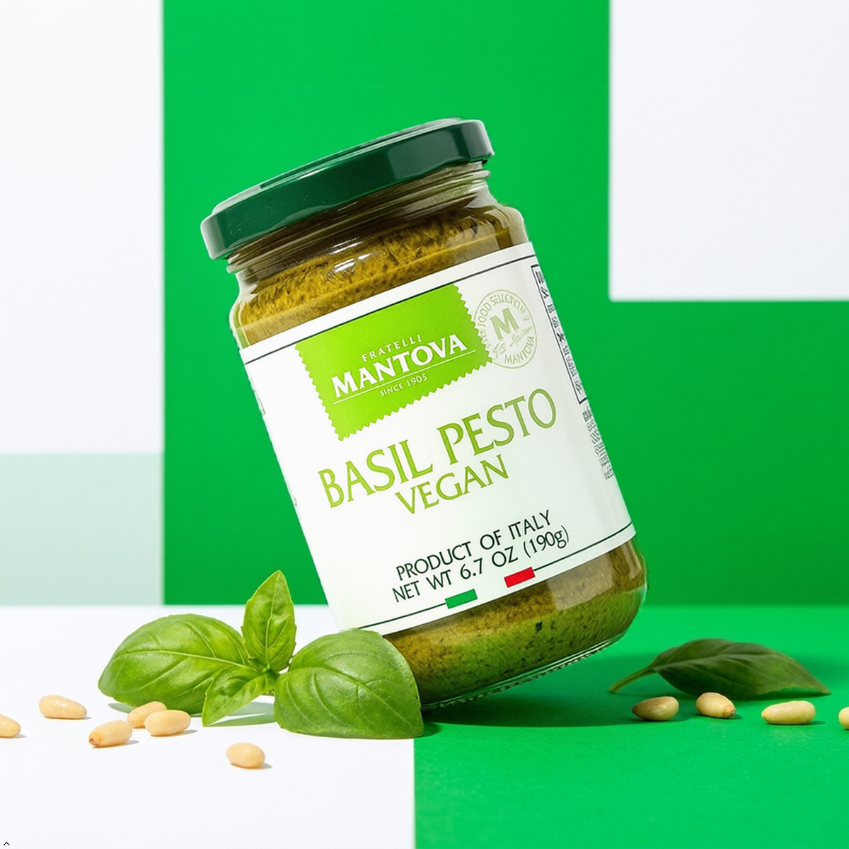 Mantova Vegan Basil Pesto, 6.7 oz (Pack of 2), Product of Italy Mantova