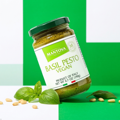 Mantova Vegan Basil Pesto, 6.7 oz (Pack of 2), Product of Italy Mantova