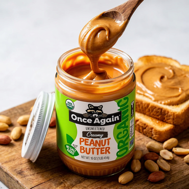 Once Again Organic Creamy Peanut Butter, 16 oz - Salt Free (Pack of 2) Once Again