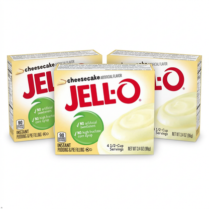 Jell-O Instant Pudding & Pie Filling, Cheesecake Flavored, Fat (Pack of 3) Jell-O