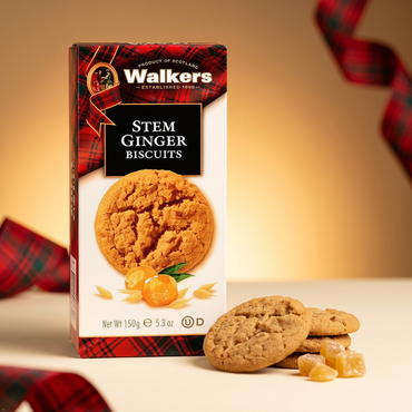 Walker's Shortbread Stem Ginger Cookies, Scottish Style Cookies, 5.3 oz Box Walker's Shortbread