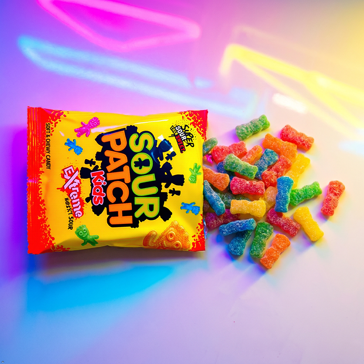 SOUR PATCH KIDS Extreme Sour Soft & Chewy Gummy Candy, Bulk Candy, 12 Bags SOUR PATCH KIDS