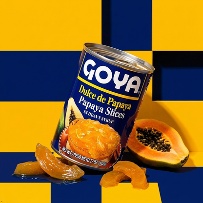 Goya, Papaya Slices In Heavy Syrup, 17 oz Goya