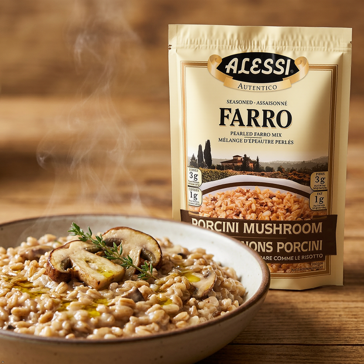 Alessi Porcini Mushroom Farro, 7 oz Alessi