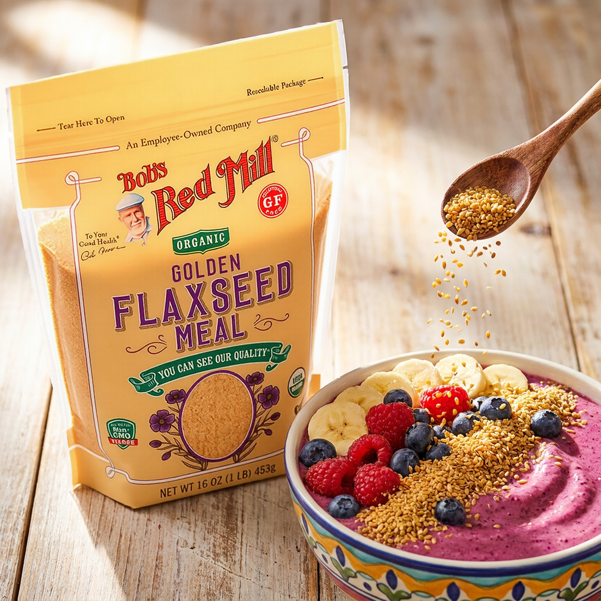 Bob's Red Mill Organic Golden Flaxseed Meal, 16 oz (Pack of 2) Bob's Red Mill