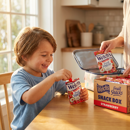 Welch's Fruit Snacks, Strawberry, Perfect for School Lunches (Pack of 12) Welch's
