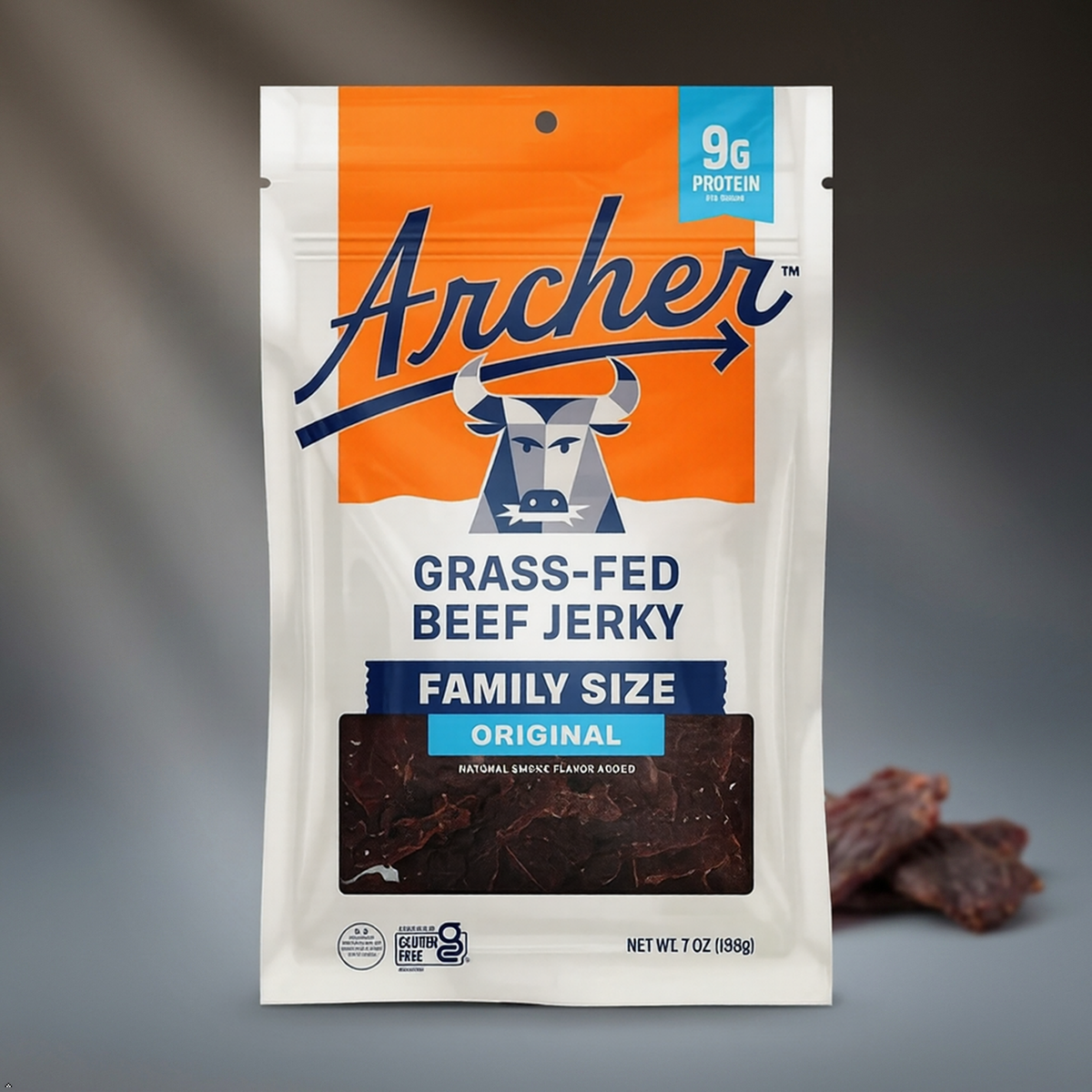 Archer Jerky Grass Fed Beef Jerky, Original, No Nitrates, Paleo - 7 oz Archer