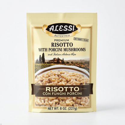 Alessi Porcini Mushroom Risotto, Italian Arborio Rice, 8 oz Alessi