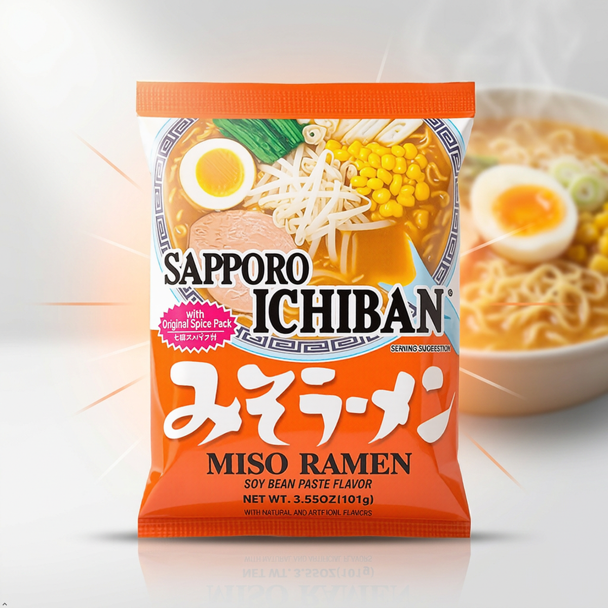 Sapporo Ichiban Miso Ramen Noodles, 3.5 oz, 24 Pouches Sapporo Ichiban