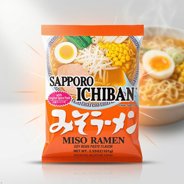 Sapporo Ichiban Miso Ramen Noodles, 3.5 oz, 24 Pouches Sapporo Ichiban
