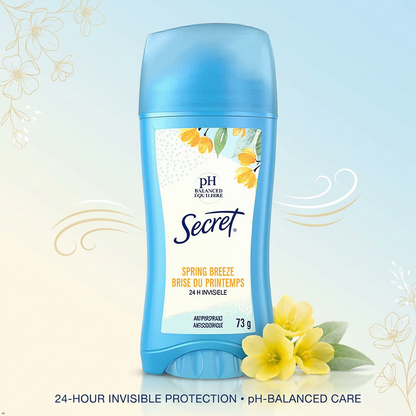 Secret Invisible Solid Antiperspirant and Deodorant, Spring Breeze, 2.6 oz Secret