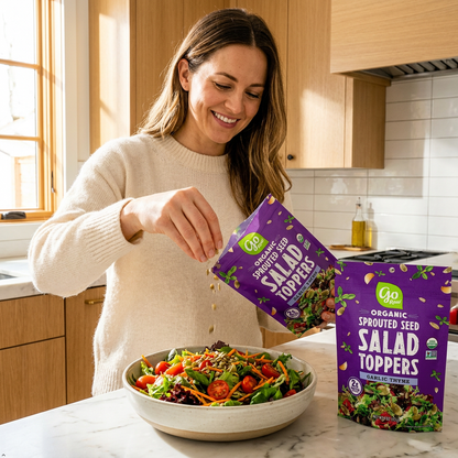Go Raw - Organic Sprouted Seed Salad Toppers Garlic Thyme - 4 oz Go Raw