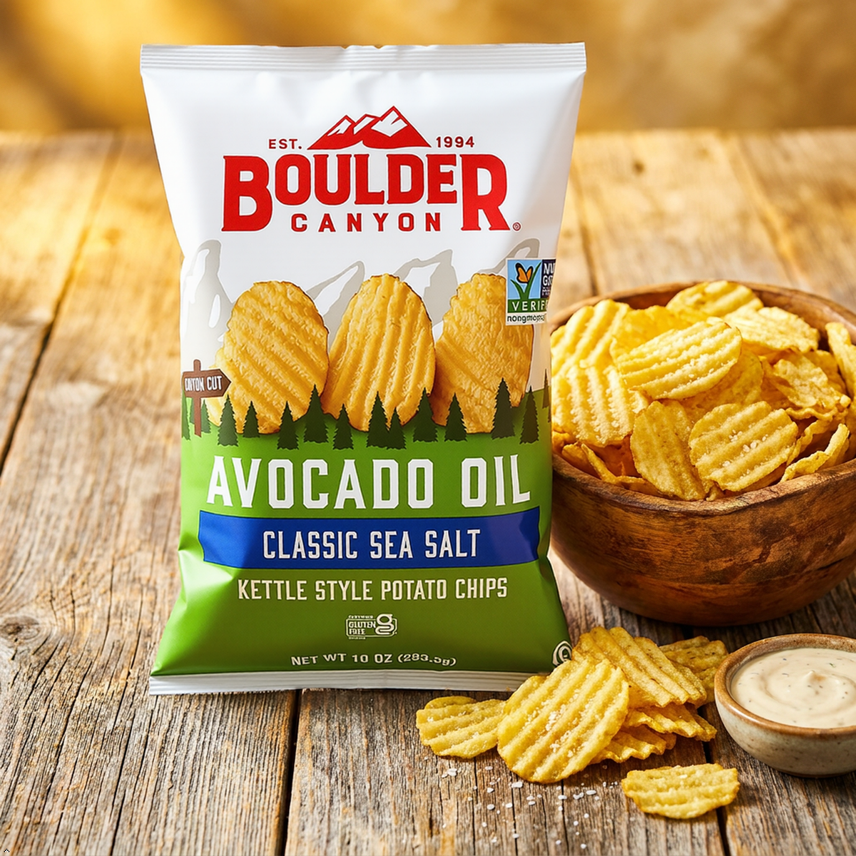 BOULDER CANYON Avocado Oil Classic Sea Salt Kettle Style Potato Chips, 10 oz Boulder Canyon