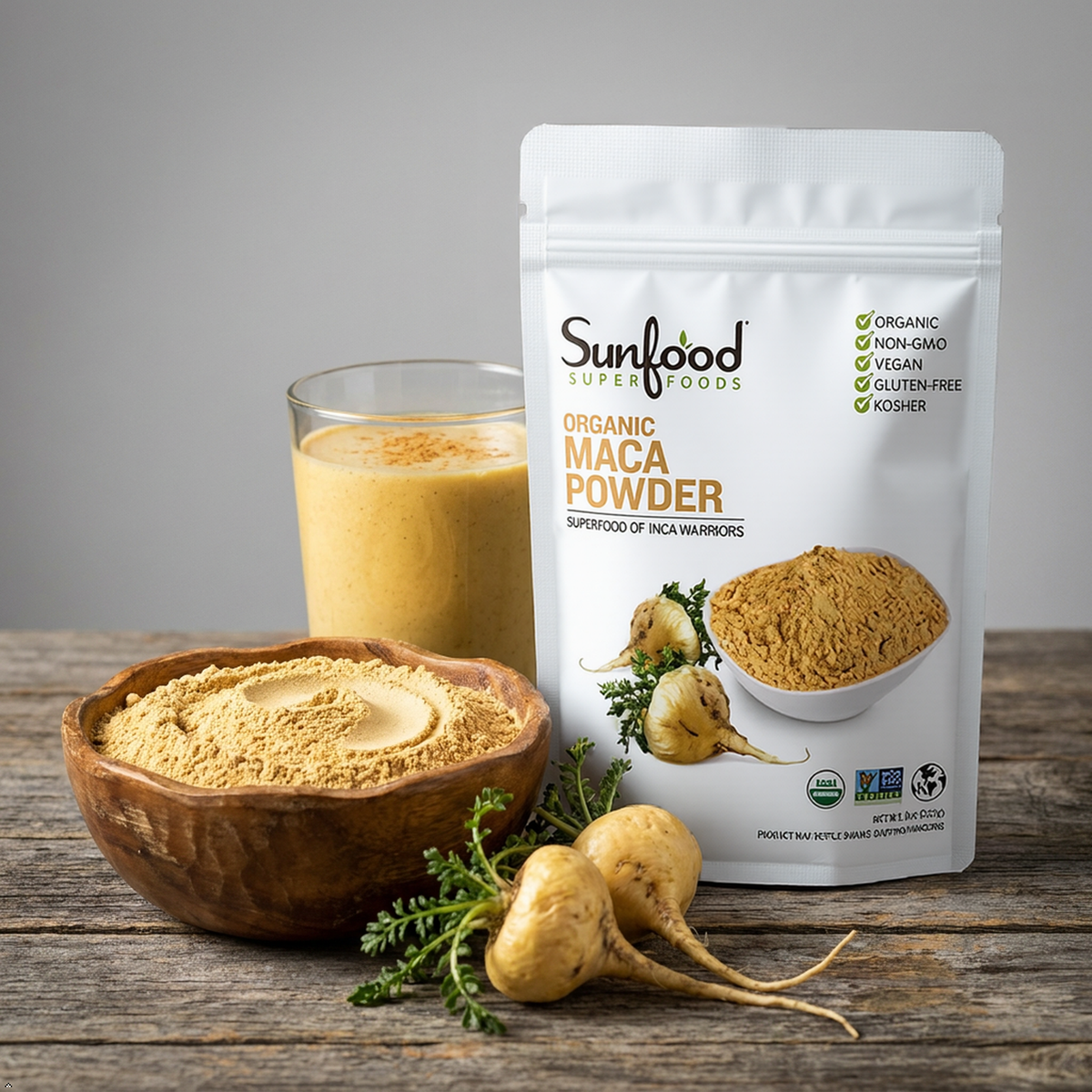 Sunfood Superfoods Organic Maca Powder for Men & Women - Maca Root Powder Sunfood Superfoods