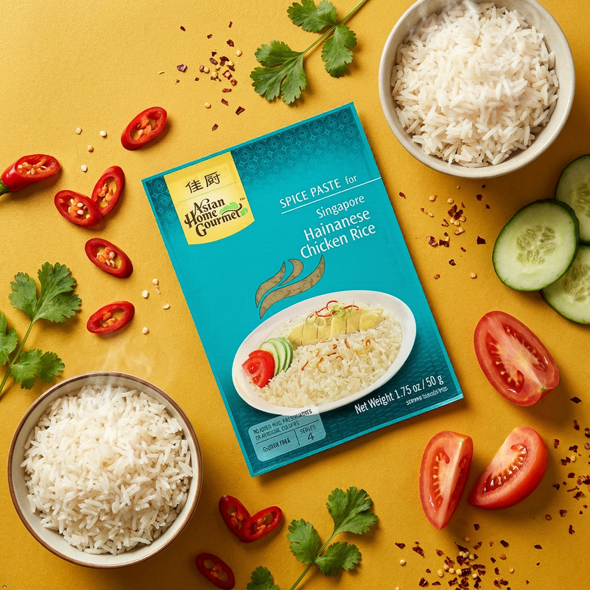 Asian Home Gourmet Singapore Hainanese Chicken Rice, 1.75 oz Asian Home Gourmet